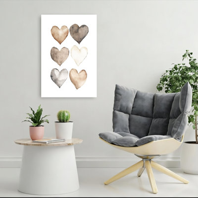 Hearts Abstract Contemporary Wall Art Print