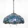 Tiffany Pendant Light Fixture Sea Blue Stained Glass Dragonfly Hanging Lamp Wide 16inch Height 40inch
