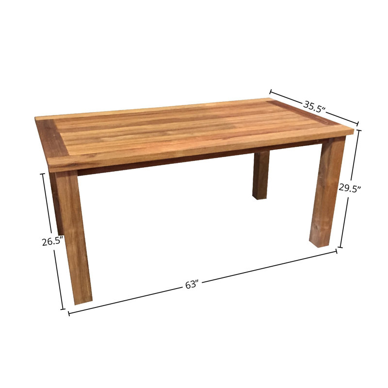 Table de salle à manger d'extérieur Jayliz, H 29,5 po x l 35,5 po x L 63 po