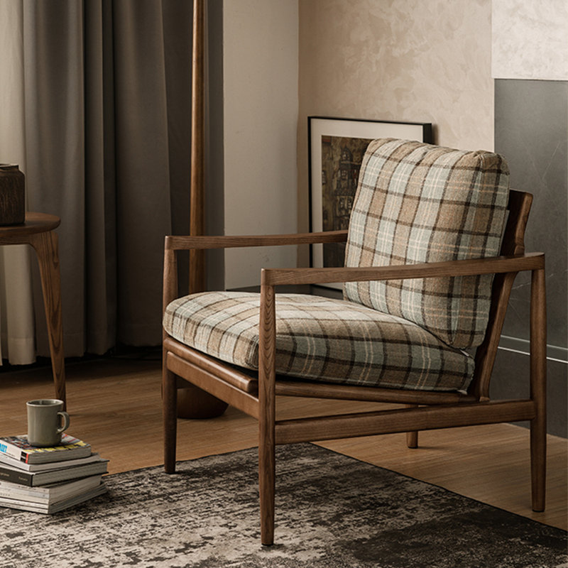 Fauteuil en chenille de 26,37 po de large Mariet, Bleu bébé / chenille kaki