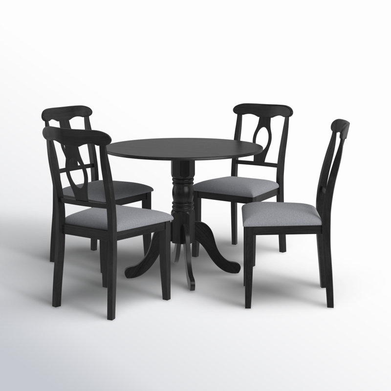 Alnesha 4 - Person Pedestal Dining Set, Black