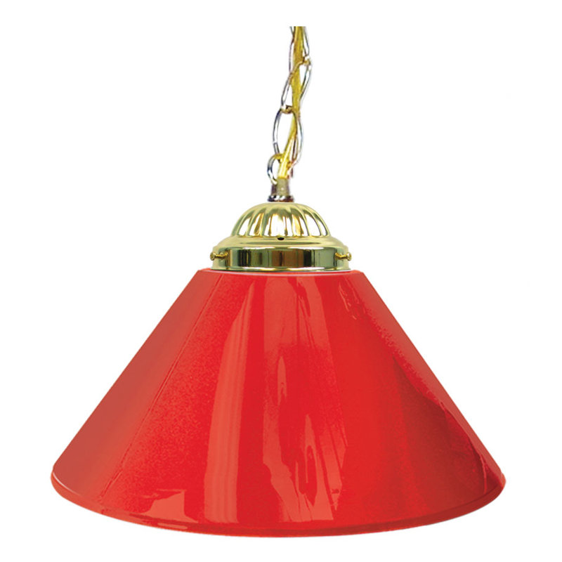 Gamya 1 - Light Gold Pool Table Lights Pendant, Brass, Plain Red