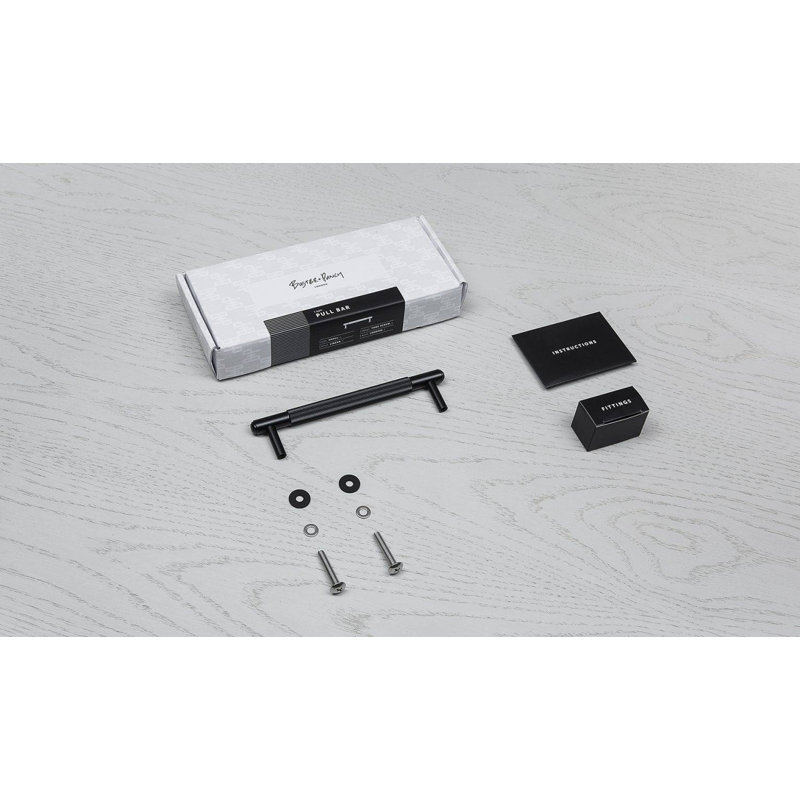 Pull Bar / Linear, Black, 8 43/50"