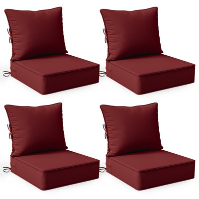 Coussin de siège et de dossier intérieur / extérieur de 6,5 po de l 24 po x P 24 po, coussins d'intérieur / extérieur seulement