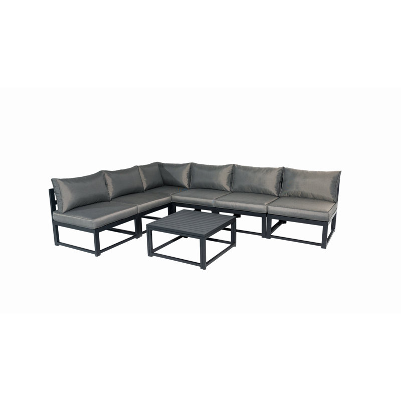Moaied 6 - Person Patio Dining Set with Square Table , Cushions Included
