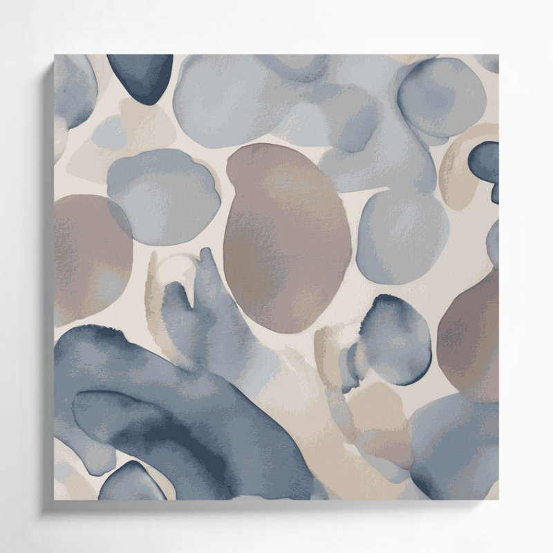 Abstrait aquarelle 96, art mural sur toile grise, H 16 po x l 16 po