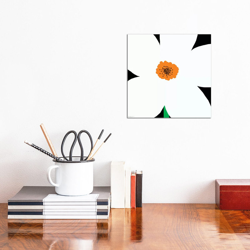 White Flower by Art Mirano - Wrapped Canvas Painting, 30.48cm H x 30.48cm W x 1.91cm D