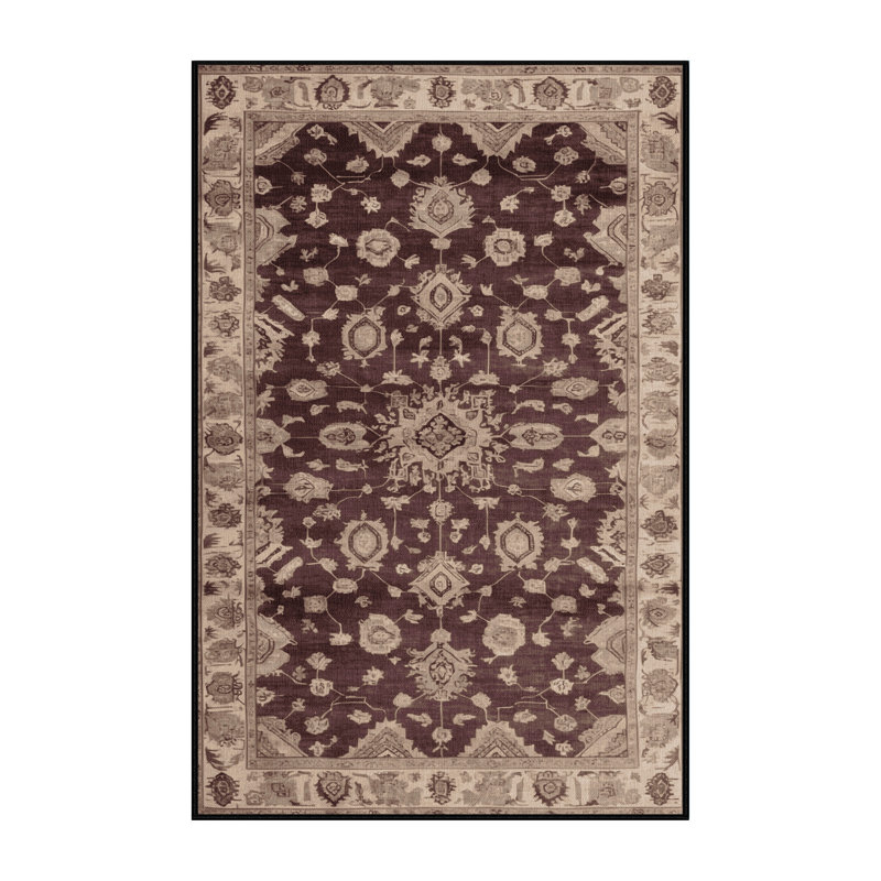 Tapis brun lavable à la machine, Rectangulaire 7 pi x 10 pi