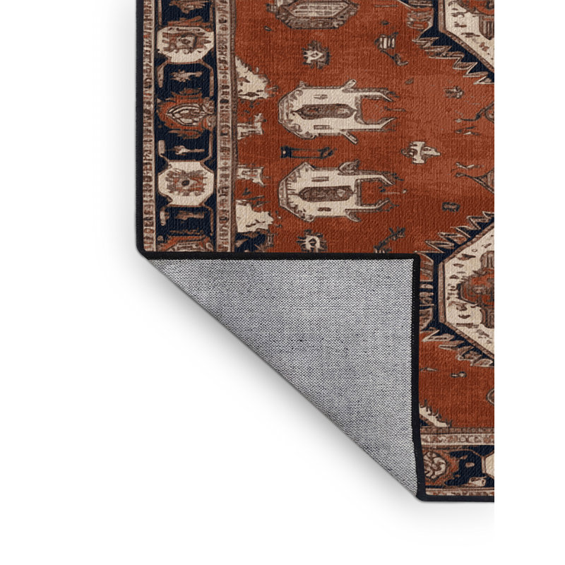 Tapis brun lavable à la machine, Carré 6 pi
