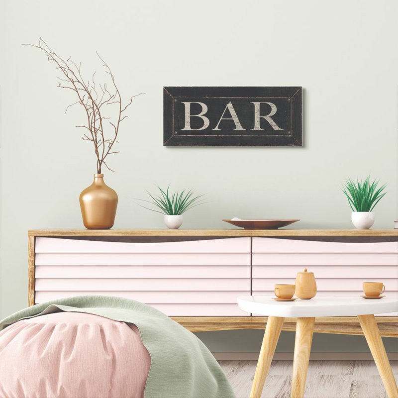 « bar cuisine sign word design », impression sur toile, Toile tendue, H 10 po x l 24 po x P 1,5 po