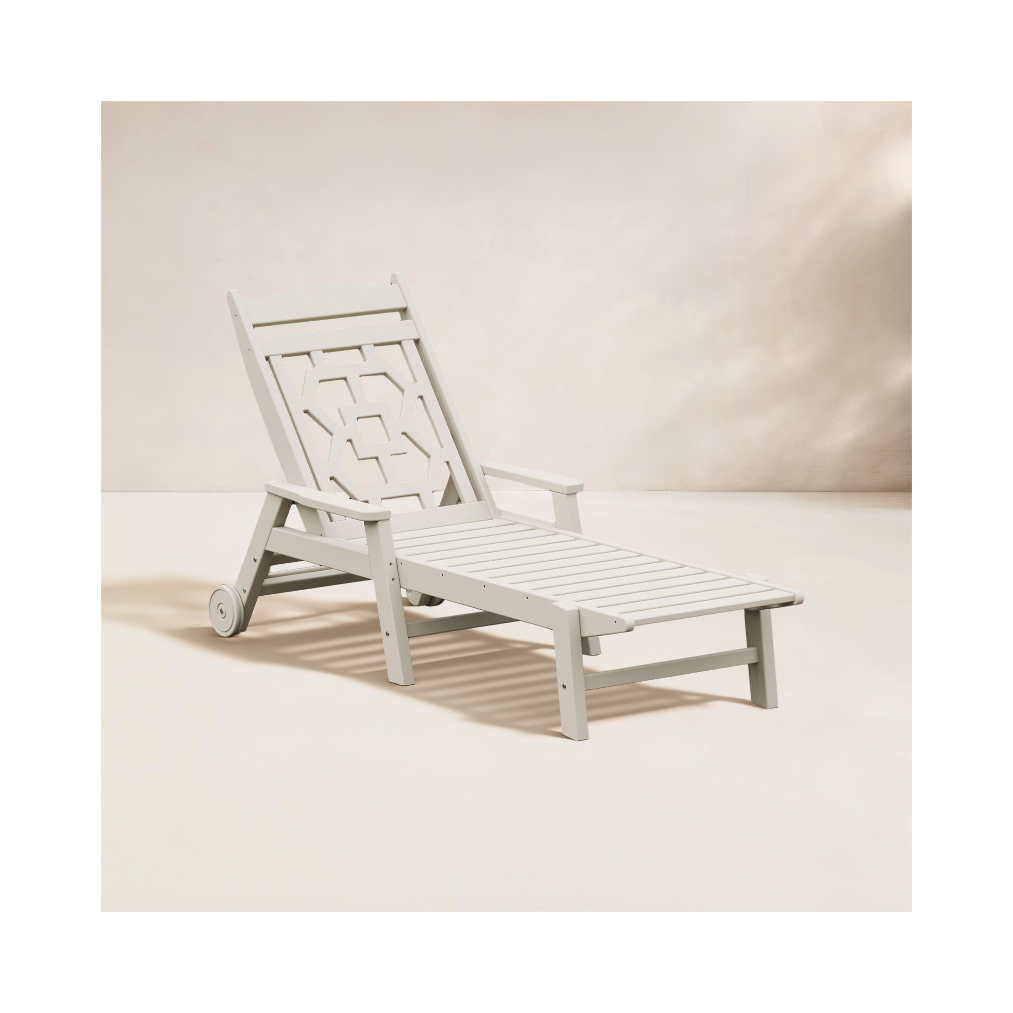 Chinoiserie Outdoor Chaise Lounge, Sand