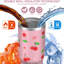 Gobelet 30 oz avec couvercle et poignée Gobelets isothermes en acier inoxydable Bouteille d'eau mignonne avec bascule (cerise)