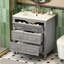 Ensemble de meuble-lavabo simple 30 po avec 3 tiroirs, meuble-lavabo autoportant avec cadre en bois massif 30 po-115672146-115672148