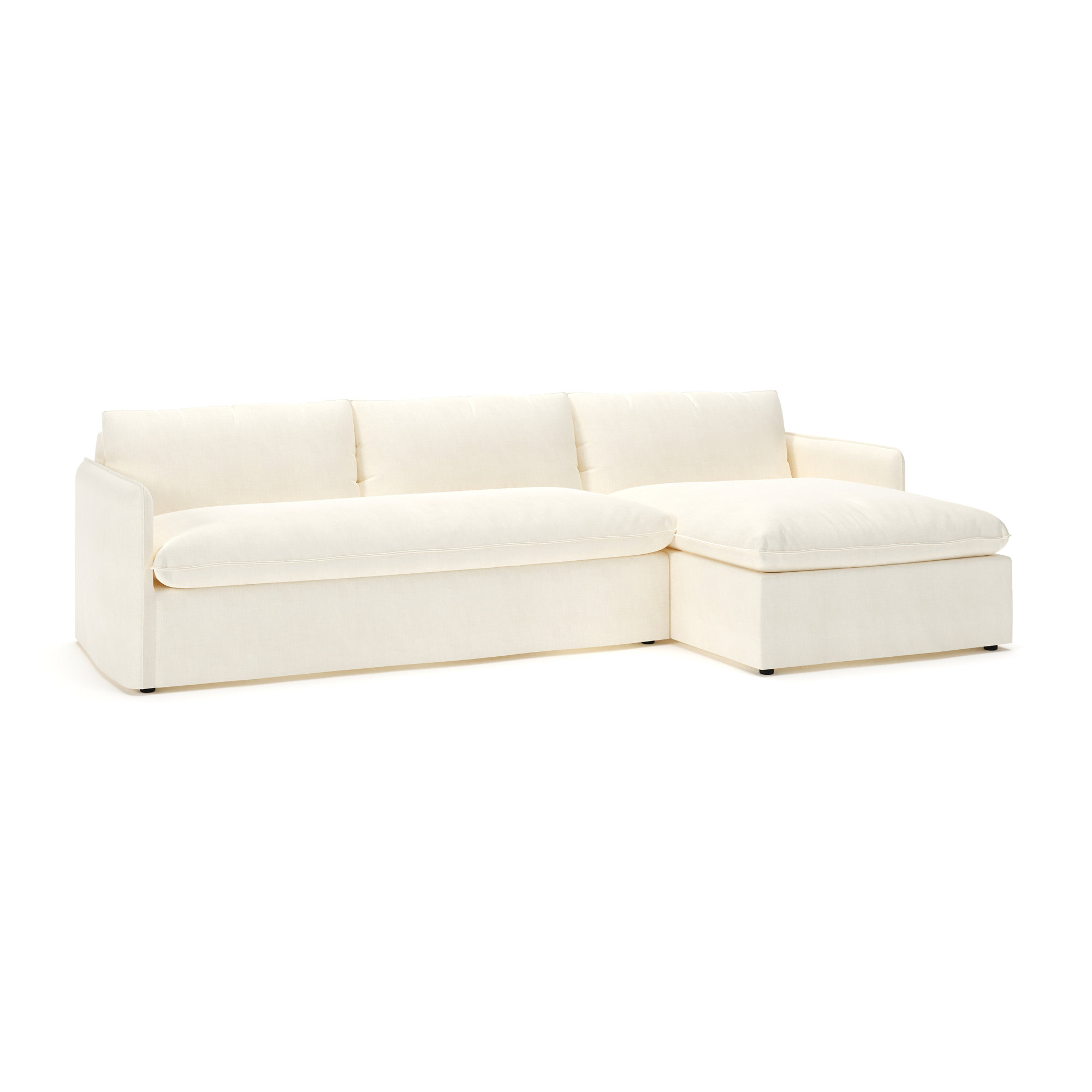 Bellatrix Upholstered L-Sectional, Conversation Pearl Basketweave, Right Hand Facing