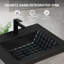 Meuble-lavabo mural flottant gris ciment 30 po, lavabo à sable en quartz noir, tiroirs à fermeture en douceur, peu encombrant, construction avec évier, sable, armoire, lavabo facile à nettoyer