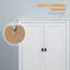 Garde-manger autoportant de 72 po à 4 portes, organisateur d'armoire de rangement à 4 niveaux et tablettes réglables, blanc