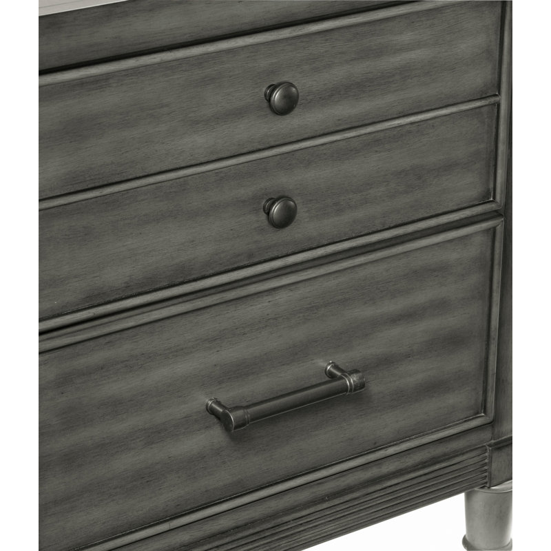 Commode de chambre à coucher en bois, commode de style transitionnel avec 7 tiroirs, commode de rangement de chambre à coucher pour la maison