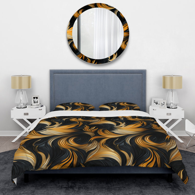 Ensemble de housse de couette rayé Bengals, Housse de couette pour très grand lit et 2 très