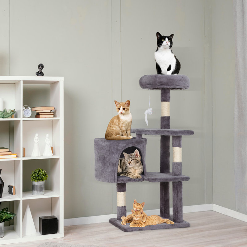 Arbre à chat, support pour chat, tour à chat, poteau à griffer durable et plateforme de saut pour chat à plusieurs niveaux