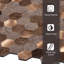 Carrelage mural nid d'abeille en métal 11,25 po x 11,25 po-51974567