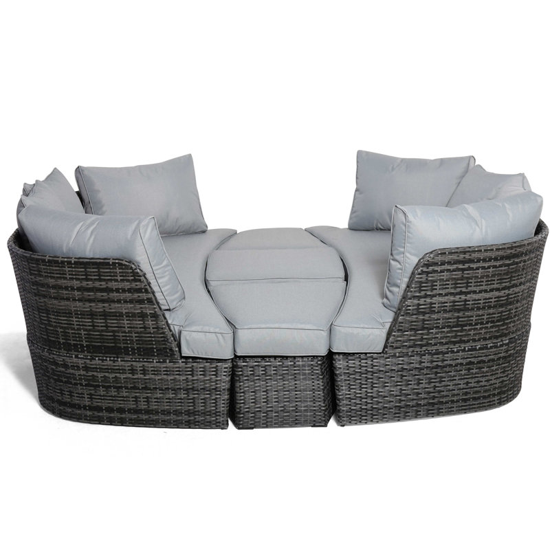 Finna Rattan Daybed, Grey