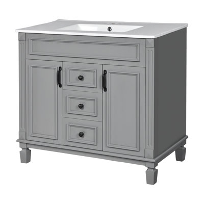 Meuble-lavabo moderne 36 po avec lavabo et armoire de rangement