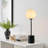 18" Artistic Glass Table Lamp with Hand-Blown Globe Shade, Soft Glam, Modern Accent Lighting for Bedroom, Living Room & Apartment Decor-1038645438