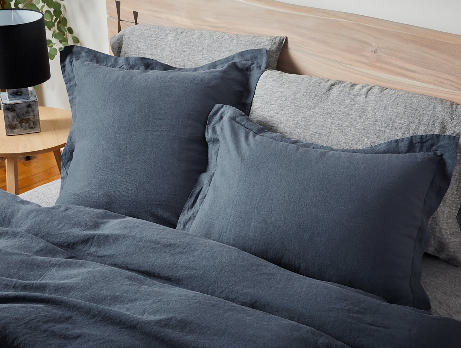 Organic Relaxed Linen Shams, Alpine White, Euro