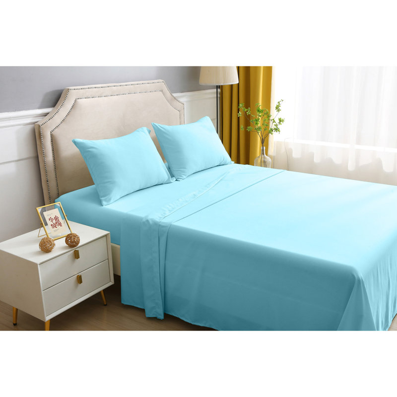 Ensemble de draps en microfibre de satin de coton, Gulf Stream, Ensemble de draps pour grand lit + drap-housse + 2