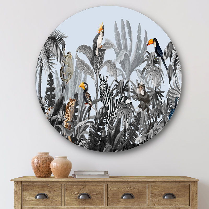 Chinoiserie avec oiseaux et pivoines, H 29 po x l 29 po x P 1 po