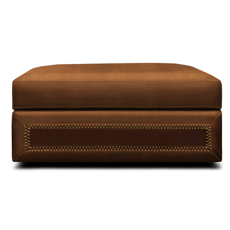 Downtown Cowboy Leather Ottoman, Saddle (Maestro Artisano), Espresso
