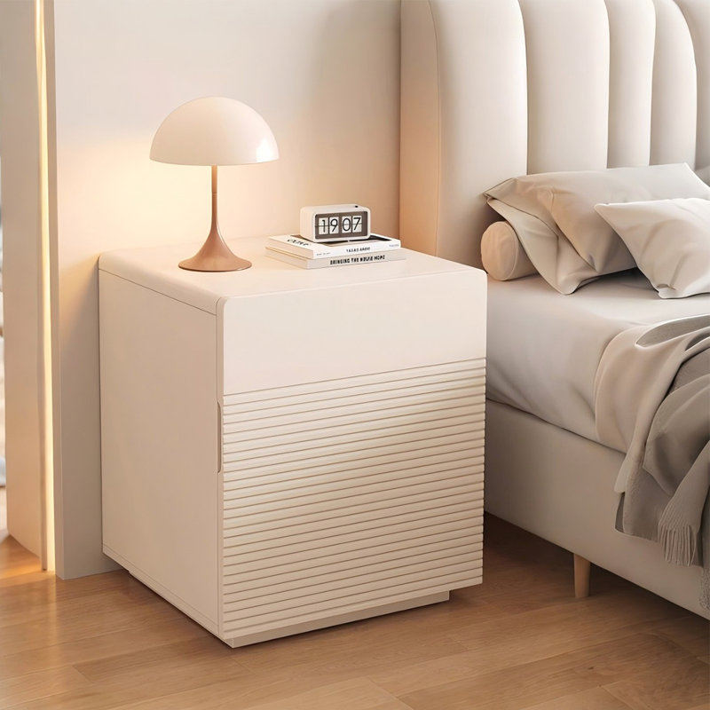 Armoire de chevet intégrée 17,56 po blanche et sécuritaire pour un usage domestique