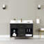 Ensemble de meuble-lavabo simple 48 po Kesia avec comptoir en pierre composite blanc de Carrare sans miroir-1573280110-1573280111