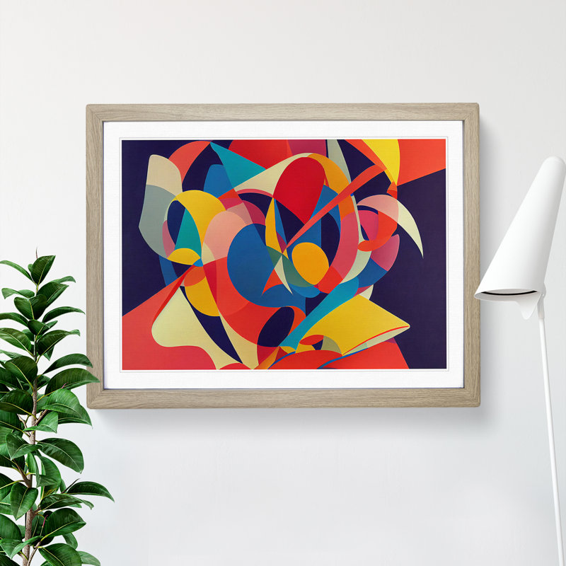 Splendid Abstract Art - Framed Print, 46cm H x 64cm W x 2cm D, Oak