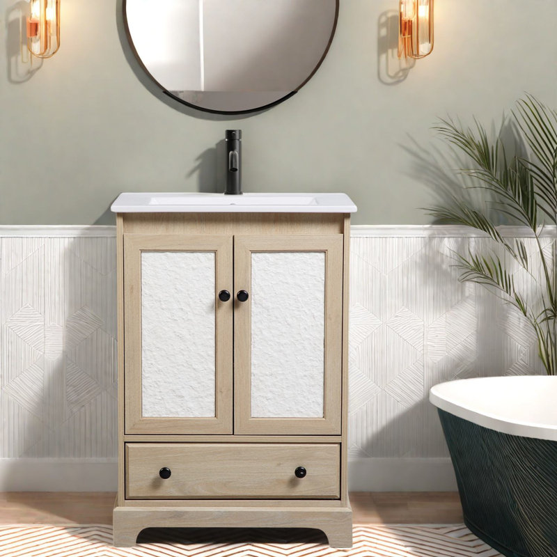 Meubles-lavabos haut de gamme en bois avec meuble et lavabo, design moderne pour usage domestique