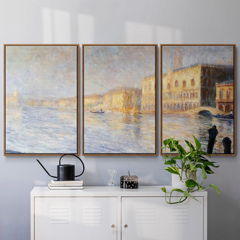 " The Doges' Palace, 1908 " 3 - Pieces, 24" H x 48" W x 2" D, Walnut  