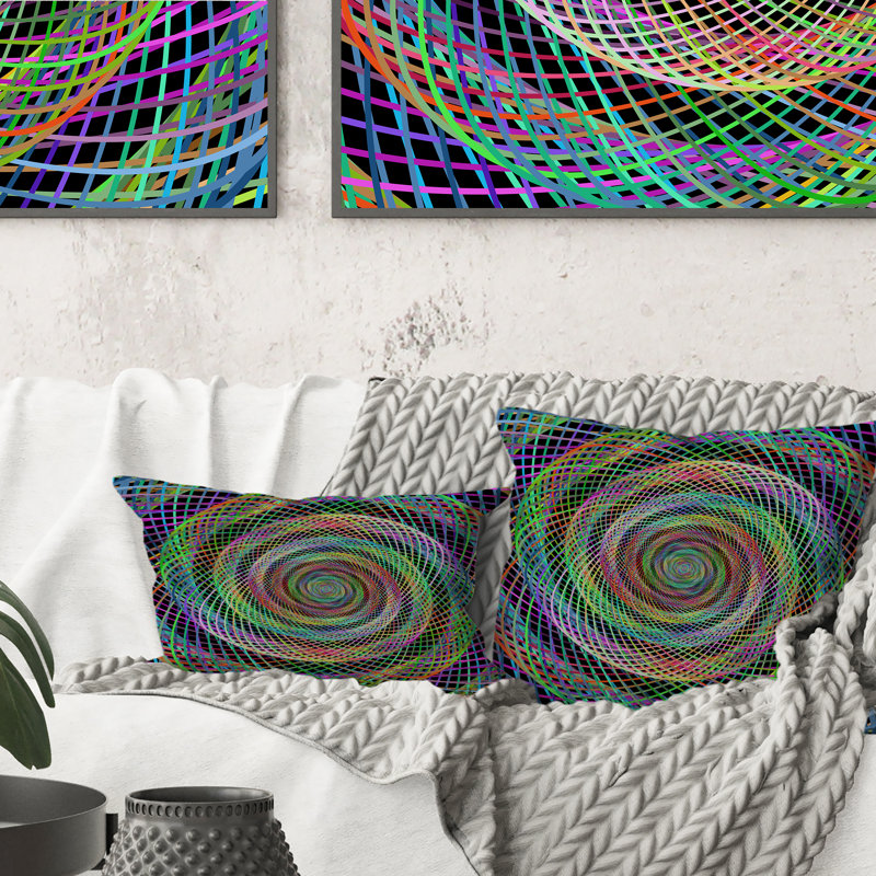 Coussin Iridescent Infinity Spiral, 16 po x 16 po