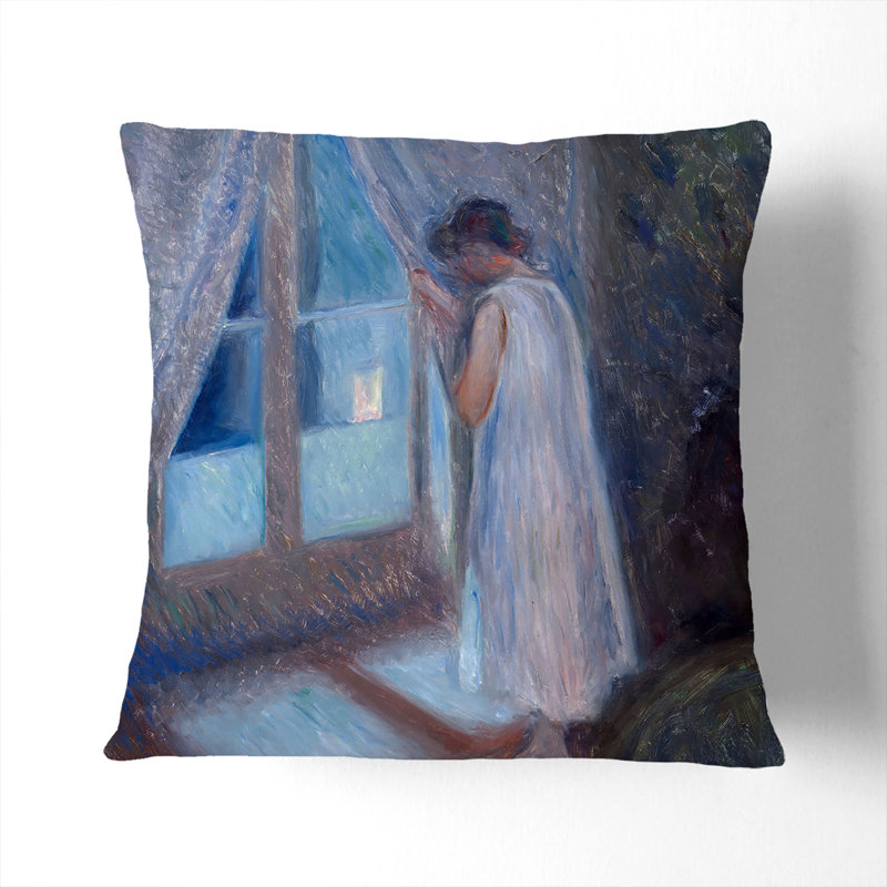 The Girl Square Throw Cushion, Stone, 55cm H x 55cm W x 20cm D