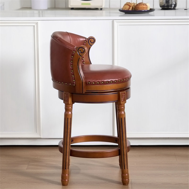 Tabouret de bar pivotant en cuir