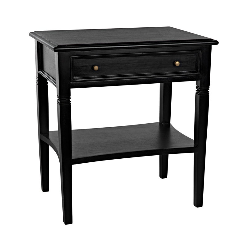 Oxford Solid Wood End Table, Hand Rubbed Black