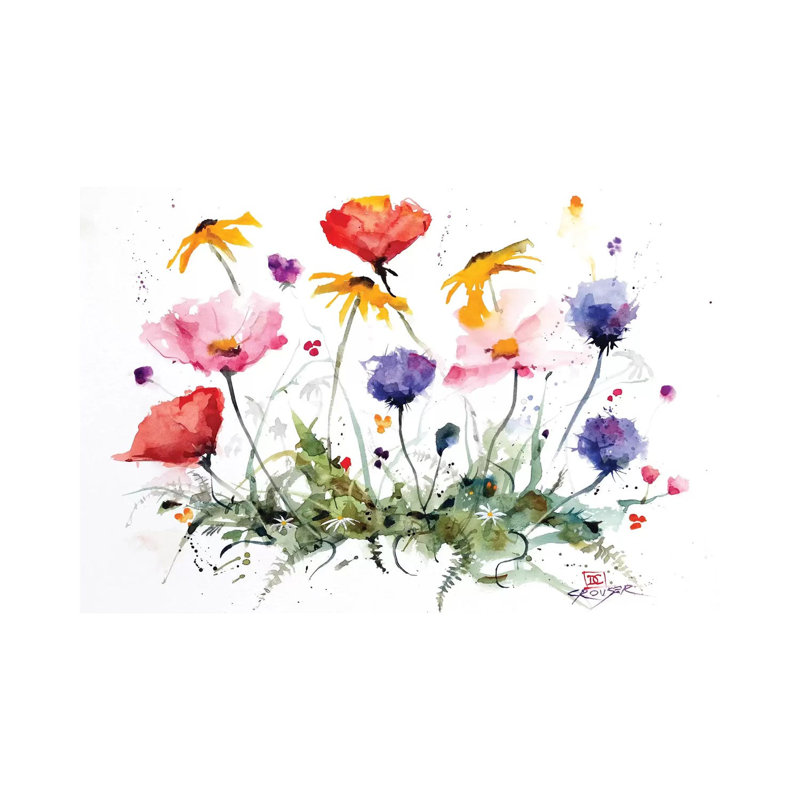 « Wildflowers » par Dean Crouser, reproduction d’art, H 18 po x l 26 po x P 1,5 po, Toile tendue, Aucun mat