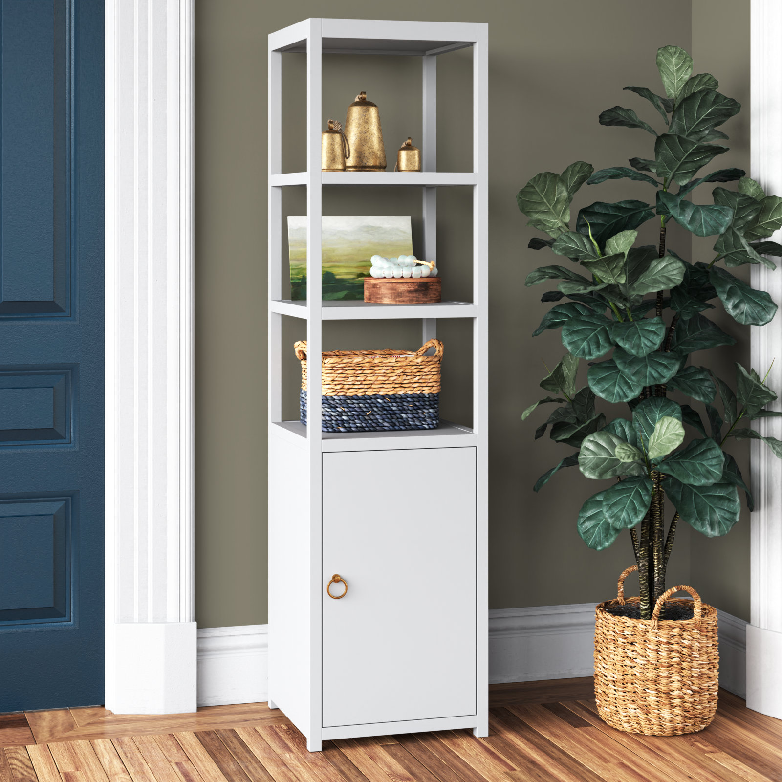 Elin 70" H x 18" W Etagere Bookcase, White
