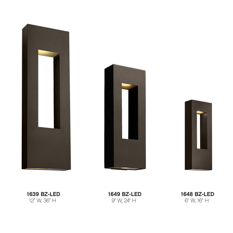 Atlantis 2 Light Outdoor Sconce, 25" H x 9" W, Bronze, LED