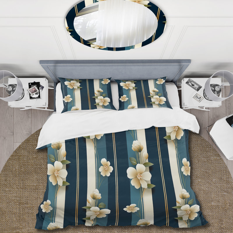 Ensemble de housse de couette Melaney, Housse de couette pour grand lit et 2 taies décor