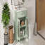 Meuble-lavabo 30 po avec verre trempé, armoire de salle de bain moderne avec pieds en bois d'hévéa et portes à fermeture en douceur, vert-150132280
