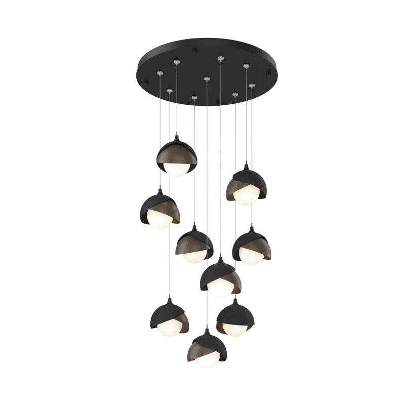 Brooklyn 9 - Light Cluster Geometric Pendant, Black, 10" - 80", Bronze