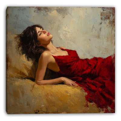 Scarlet Glow Wrapped Canvas Wall Art