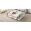 Modern Square Marble Textured Coffee Table With 4 Drawers And Suspended Base, White, 43.3"