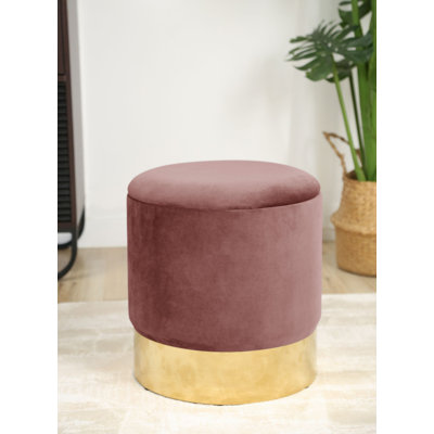 Ajhane 39cm Wide Velvet Tufted Circle Pouf Ottoman with Storage