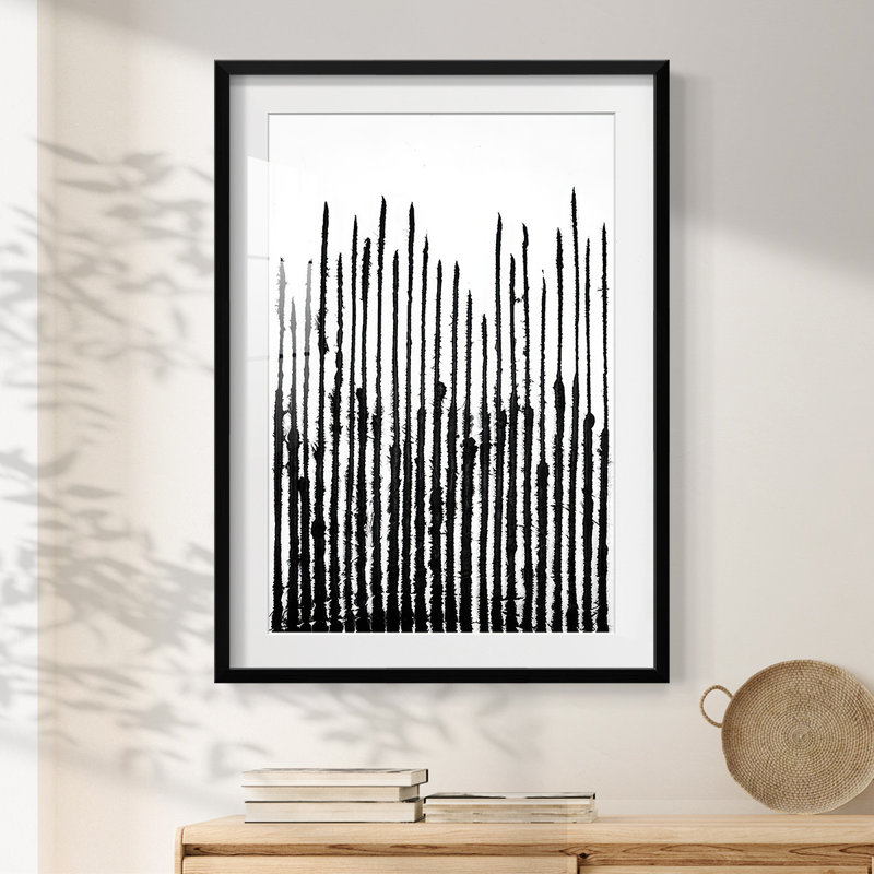 Effervescence linéaire imprimée III - impression encadrée, Noir, H 28,5 po x l 20,5 po